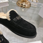 CD Boy Mule In Black Suede With Fleece Lining 996448