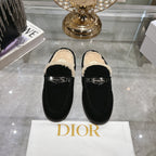 CD Boy Mule In Black Suede With Fleece Lining 996448