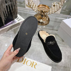 CD Boy Mule In Black Suede With Fleece Lining 996448