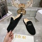 CD Boy Mule In Black Suede With Fleece Lining 996448