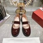 Viv 25 Mary Jane Brown Calf Patent Leather 235398