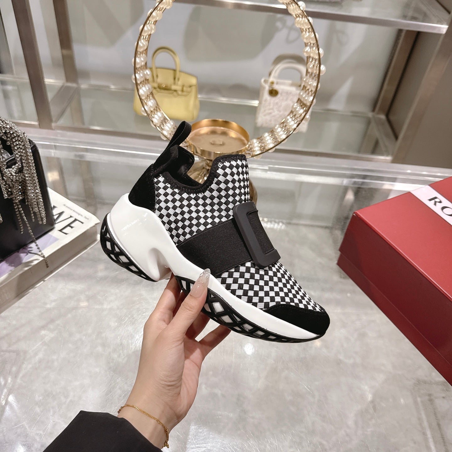 Viv Sneaker Black Custom Woven 262959