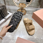 Miu Comfort Sandals Khahi Quilted Suede 751303