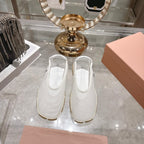 Miu Ballerinas White Technical Mesh Leather 751308