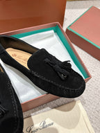 LP Dot sole walk mocassin Black Suede 215000