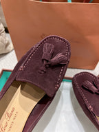 LP Dot sole walk mocassinown Dark Burgundy Suede 215005