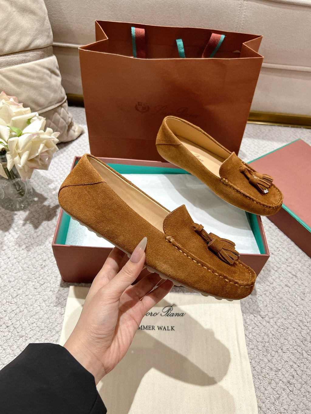 LP Dot sole walk mocassin Cocoa Suede 214999