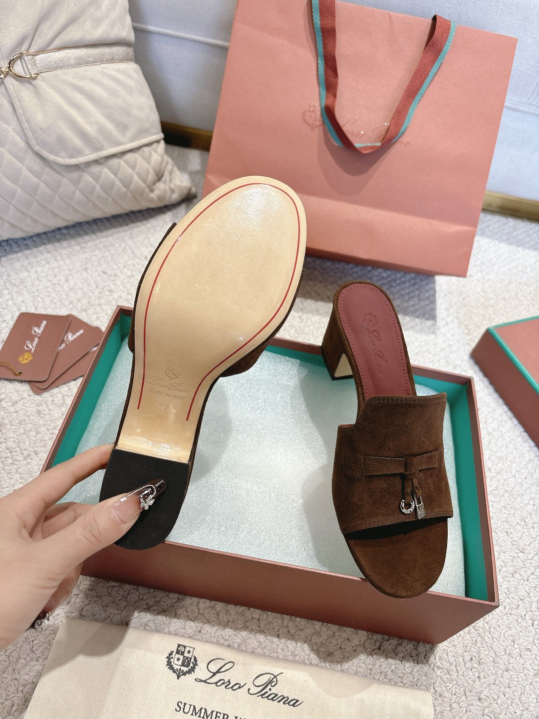 LP 25 Summer Charm Sandal 55 Dark Brown Suede