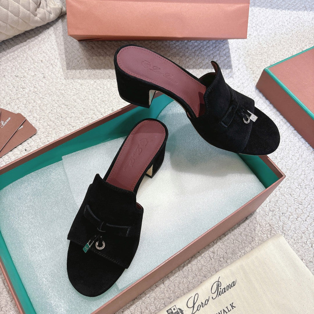 LP 25C Summer Charms Mules 55MM Black Suede 215027