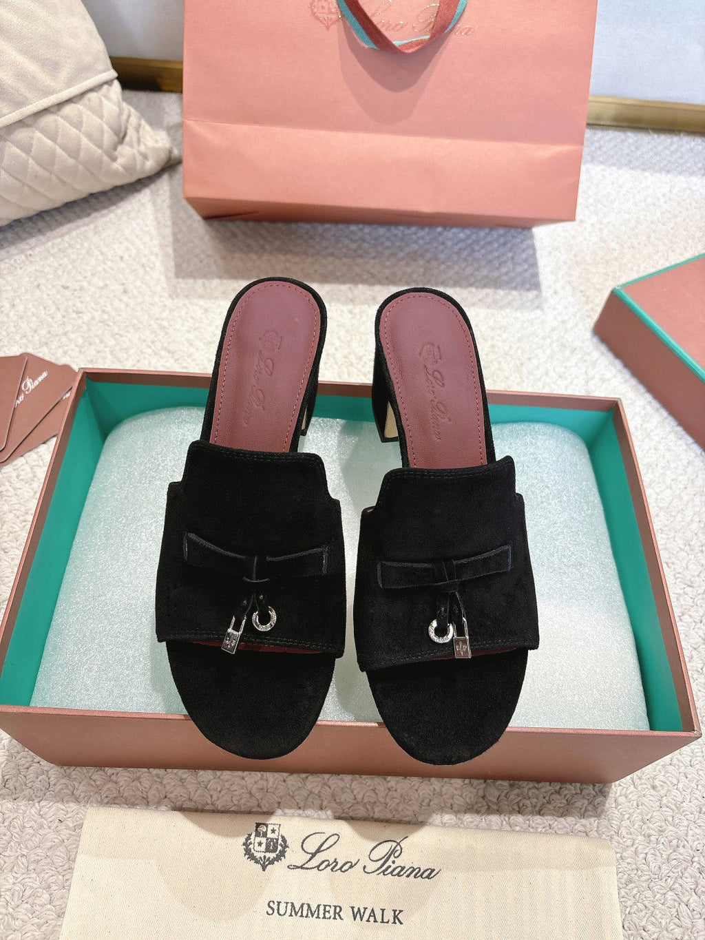 LP 25C Summer Charms Mules 55MM Black Suede 215027