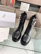 CD D-Strike Ankle Boot Plain Black Calfskin