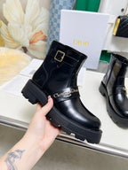 CD D-Quest Ankle Boot Glossy Black Calfskin