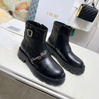 CD D-Quest Ankle Boot Plain Black Calfskin