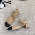 slingbacks beige calfskin black grosgrain