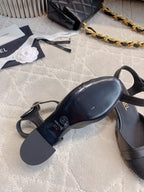 slingbacks black calfskin black grosgrain