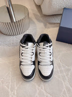 CD B57 Mid-Top Sneaker White Mix Black Calfskin And Oblique Jacquard