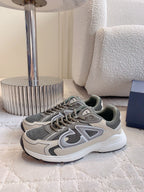 CD B30 Sneaker Gray Brown Mix Beige White Polyester Mesh Fabric And Calfskin