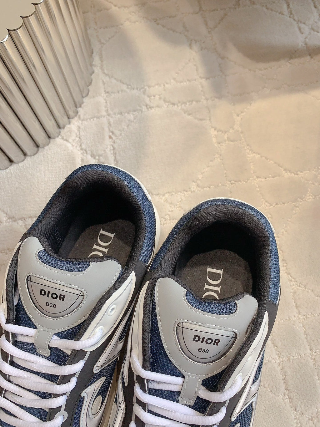 CD B30 Sneaker Charcoal Gray Polyester Mesh Fabric And Calfskin