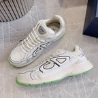 CD B30 Sneaker Milky Beige Mix Green Polyester Mesh Fabric And Calfskin