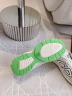 CD B30 Sneaker Milky Beige Mix Green Polyester Mesh Fabric And Calfskin