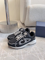 CD B30 Sneaker Grey Black Polyester Mesh Fabric And Calfskin