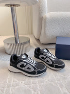 CD B30 Sneaker Grey Black Polyester Mesh Fabric And Calfskin