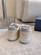 CD B27 Low-Top Sneaker White Beige Mix Charcoal Blue Print Calfskin And Oblique Jacquard