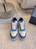 CD B27 Low-Top Sneaker White Blue Print Calfskin And Denim Fabric