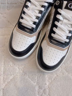 CD B27 Low-Top Sneaker Black White Mix Beige Print Calfskin