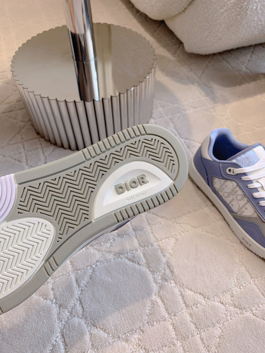 CD B27 Low-Top Sneaker White Blue Print Calfskin