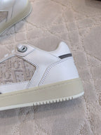 CD B27 Low-Top Sneaker White Mix Beige Grey Print Calfskin And Canvas