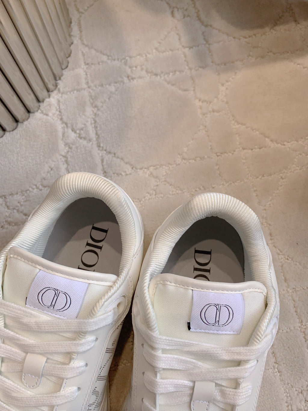 CD B27 Low-Top Sneaker White Print Calfskin