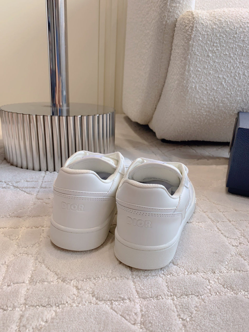 CD B27 Low-Top Sneaker White Print Calfskin