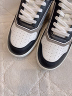 CD B27 Low-Top Sneaker Black Grey Mix White Calfskin And Oblique Jacquard Fabric