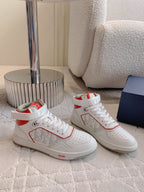 CD B27 High-Top Sneaker White Red Print Calfskin