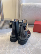 CD Vivie Roger Chelsea Ankle Boots Glossy Black Cowhide