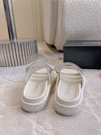 CC Slippers White Lambskin 145356