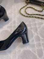 HIGH SLINGBACKS 65 MM IN BLACK PATENT CALFSKIN