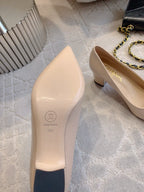 HIGH PUMP 65 MM IN BEIGE CREAM PATENT CALFSKIN