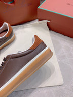 LP sneaker unisex style dark brown sheepskin mix suede 382663