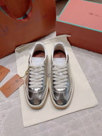 LP sneaker unisex style metallic silver sheepskin mix suede 382666