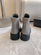 CC 24 Combat Boots 50mm Grey Black Calfskin & Sheepskin 404288
