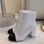 CC 25 Short Boot Light Pink Black Fabric Sheepskin 516638
