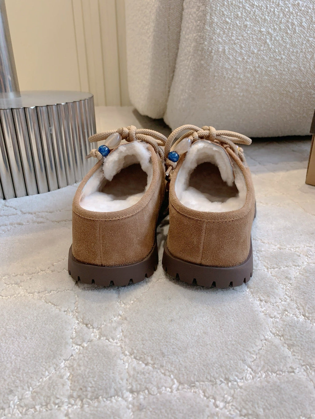 UGG Yupoo Loafers  Beige Wool Suede 516910