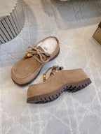 UGG Yupoo Loafers  Beige Wool Suede 516910