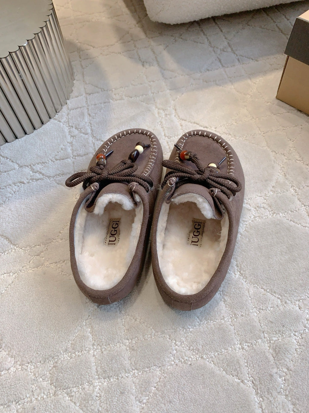 UGG Yupoo Loafers   Burgundy  Wool Suede 516907
