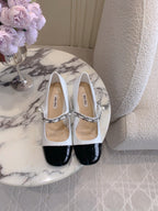 Miu Bicolor Cap-Toe Pump 7.5cm Black White Patent Leather 724262