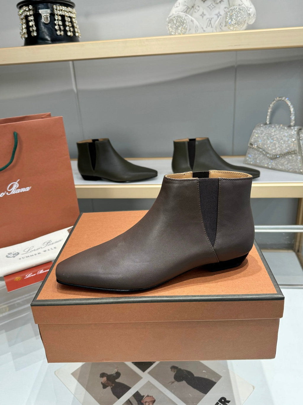LP Sumire Ankle Boot In Earth Brown Nappa Calfskin 980110