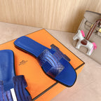 HM Oran Sandals Cobalt Blue Calfskin 312776
