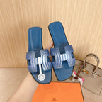 HM Oran Sandals Blue Calfskin 312780